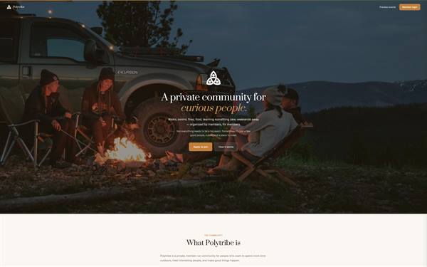 Polytribe website — home page